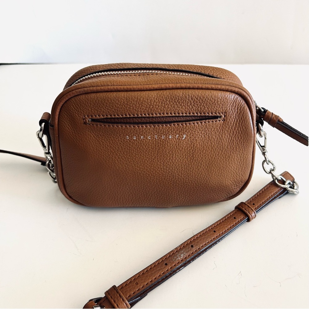 Sanctuary Pebble Cow Hide Crossbody New Never Used in Natural Tan